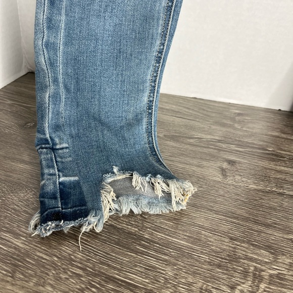 Kancan Aspen High Rise Ankle Skinny Jeans Size 9/28 Blue Raw Hem - Picture 2 of 9